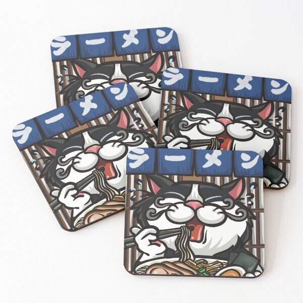 Item preview, RAMEN-HOLIC: Hungry Tuxedo Cat’s Noodle Feast / 拉麵成癮：大啖拉麵的賓士貓復古漫畫 / ラーメン中毒：熱々ラーメンをすするタキシード猫 designed and sold by MeowdelStudio.
