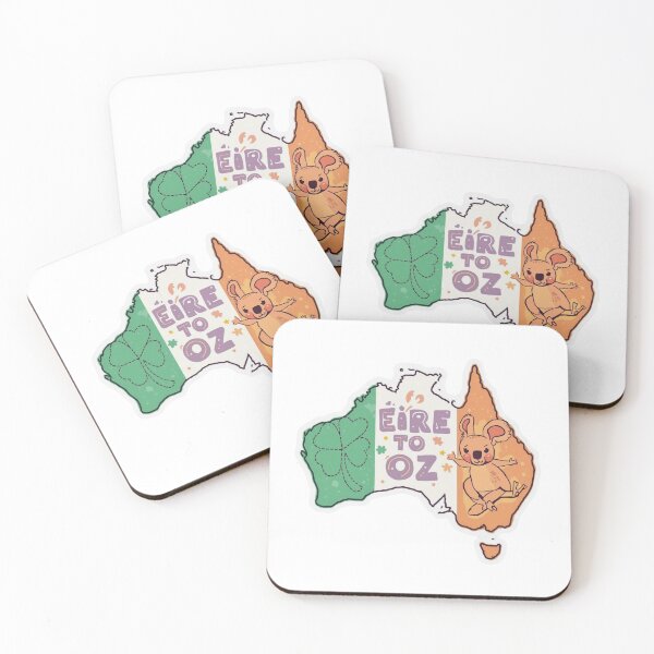 Item preview, Irish to Oz | Éire to Oz - Funky Pastel Shamrock & Koala Sticker designed and sold by irishtravelinspo.
