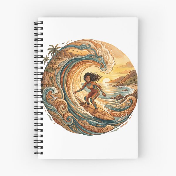 Item preview, Flowing with the wave – Illustration of Surfing and Organic Connection designed and sold by Pulpa-grafica.