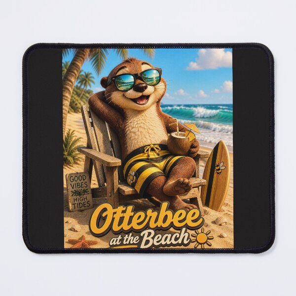 Item preview, Otter named Otterbee, kicking back at the beach designed and sold by shorethings.