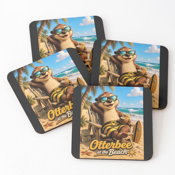 Item preview, Otter named Otterbee, kicking back at the beach designed and sold by shorethings.