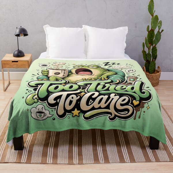 Item preview, Too Tired To Care | Yawning Frog designed and sold by skkyfaithArtz.