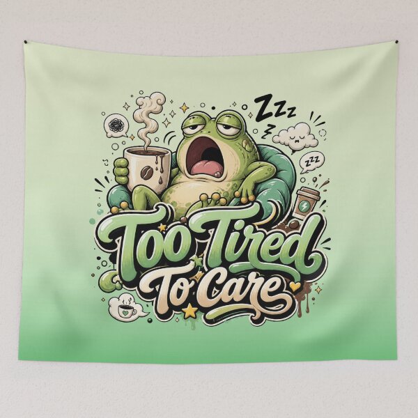 Item preview, Too Tired To Care | Yawning Frog designed and sold by skkyfaithArtz.