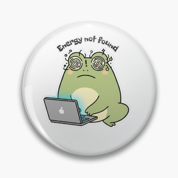 Item preview, Funny Frog Laptop Sticker - Energy Not Found Tired Frog designed and sold by FDMarts.