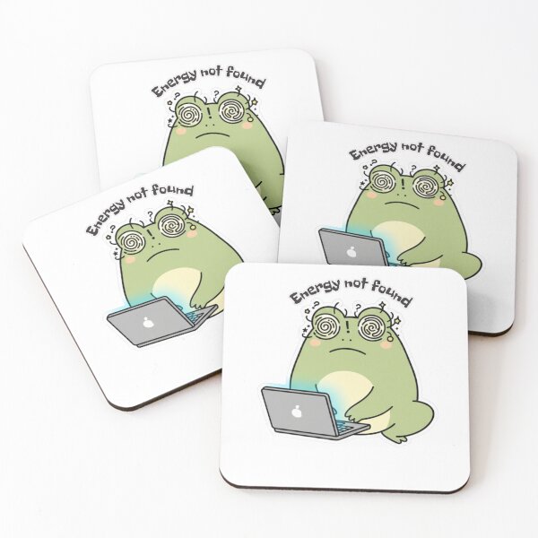Item preview, Funny Frog Laptop Sticker - Energy Not Found Tired Frog designed and sold by FDMarts.