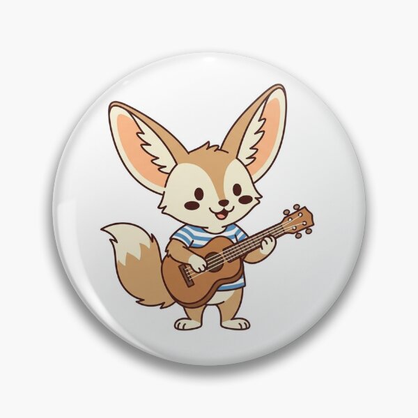 Item preview, Cute Fennec Fox Playing Guitar Kawaii Animal Musician designed and sold by Owcomm.