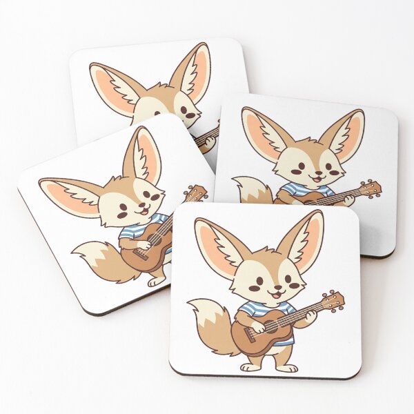 Item preview, Cute Fennec Fox Playing Guitar Kawaii Animal Musician designed and sold by Owcomm.