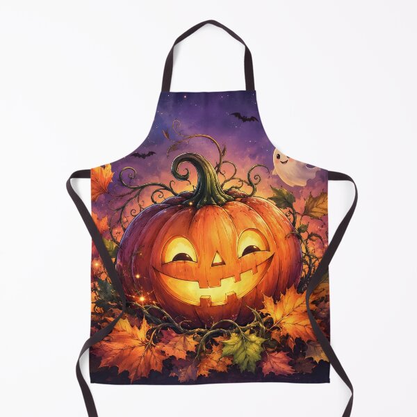 Item preview, Halloween 3 - Magical Smiling Jack-o-Lantern with Cute Ghost designed and sold by NikaNavi.