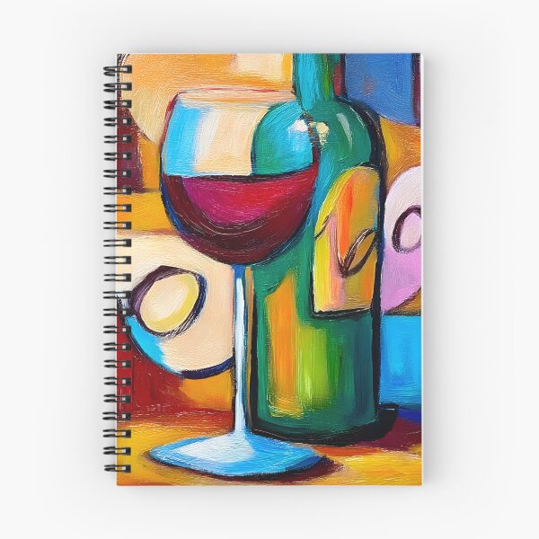 Item preview, Vibrant Wine Bottle and Glass - Bold Abstract Composition with Rich Color and Dynamic Modern Energy designed and sold by OlfactoART Studio.