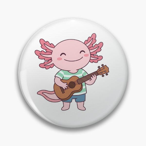 Item preview, Happy Axolotl Playing Ukulele Cute Kawaii Music Lover designed and sold by Owcomm.