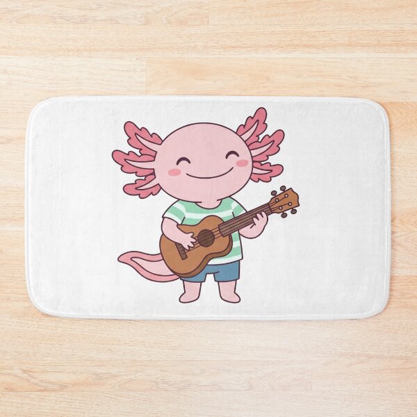 Item preview, Happy Axolotl Playing Ukulele Cute Kawaii Music Lover designed and sold by Owcomm.