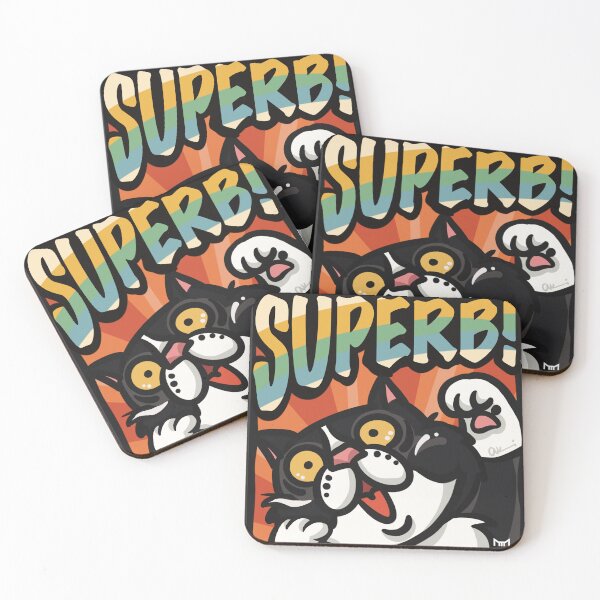 Item preview, SUPERB! Happy Tuxedo Cat Pop Art / 絕讚！驚喜歡呼的賓士貓波普藝術 / 最高！大喜びするタキシード猫のポップアート designed and sold by MeowdelStudio.