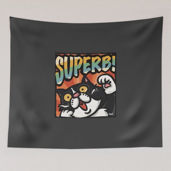 Item preview, SUPERB! Happy Tuxedo Cat Pop Art / 絕讚！驚喜歡呼的賓士貓波普藝術 / 最高！大喜びするタキシード猫のポップアート designed and sold by MeowdelStudio.