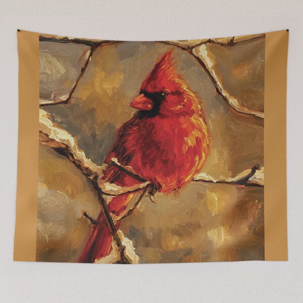 Item preview, Scarlet Guardian Winter Branch Oil designed and sold by RamyGallery.