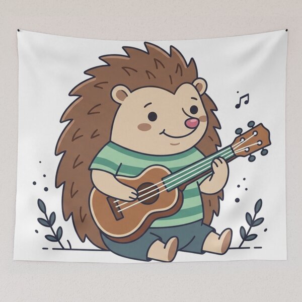Item preview, Hedgehog Guitarist Cute Animal Music Art designed and sold by Owcomm.