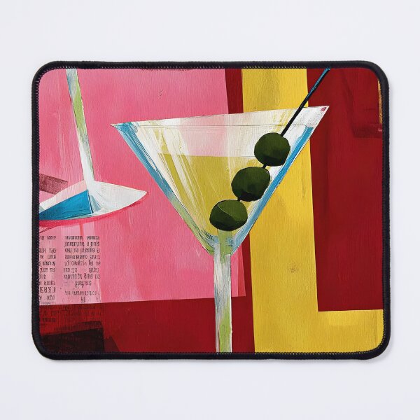 Item preview, Stylized Martini Glass Greeting Card - Bold Geometric Cocktail Art with Vibrant Design designed and sold by OlfactoART Studio.