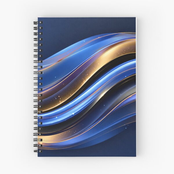 Item preview, Blue Gold Metallic Wave Abstract designed and sold by IntelliMindDesigns.