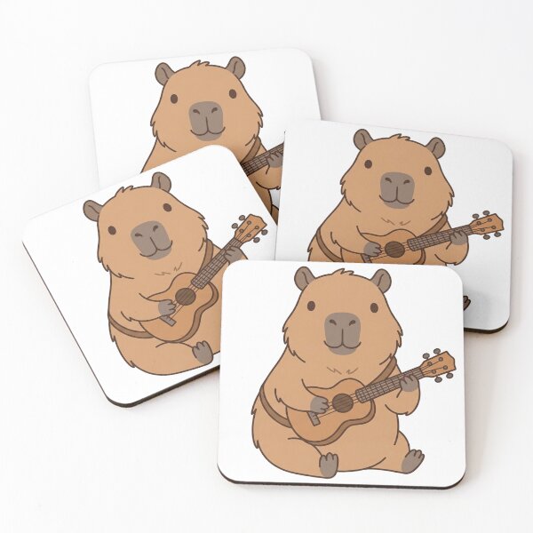 Item preview, Cute Capybara Playing Guitar Kawaii Music Animal designed and sold by Owcomm.