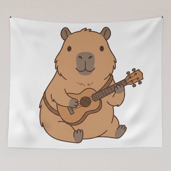 Item preview, Cute Capybara Playing Guitar Kawaii Music Animal designed and sold by Owcomm.