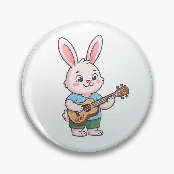 Item preview, Cute Bunny Playing Ukulele — Adorable Musical Rabbit Cartoon designed and sold by Owcomm.