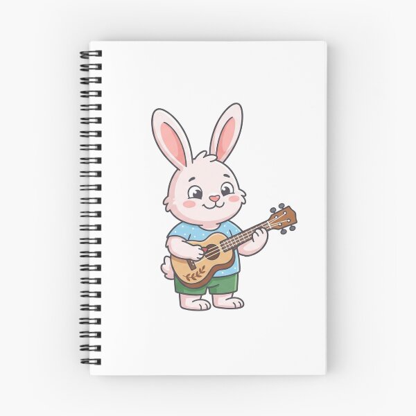 Item preview, Cute Bunny Playing Ukulele — Adorable Musical Rabbit Cartoon designed and sold by Owcomm.