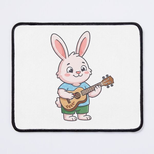Item preview, Cute Bunny Playing Ukulele — Adorable Musical Rabbit Cartoon designed and sold by Owcomm.