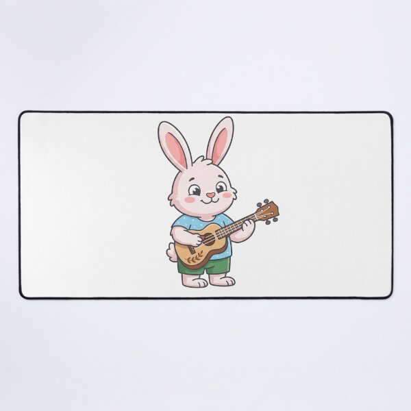 Item preview, Cute Bunny Playing Ukulele — Adorable Musical Rabbit Cartoon designed and sold by Owcomm.