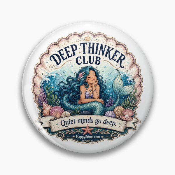 Item preview, Deep Thinker Club Mermaid Quiet Minds Go Deep designed and sold by HappyStimsCo.