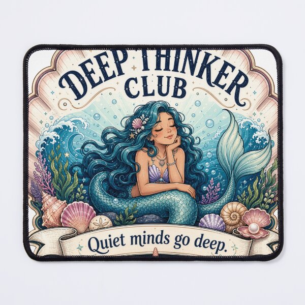 Item preview, Deep Thinker Club Mermaid Quiet Minds Go Deep designed and sold by HappyStimsCo.