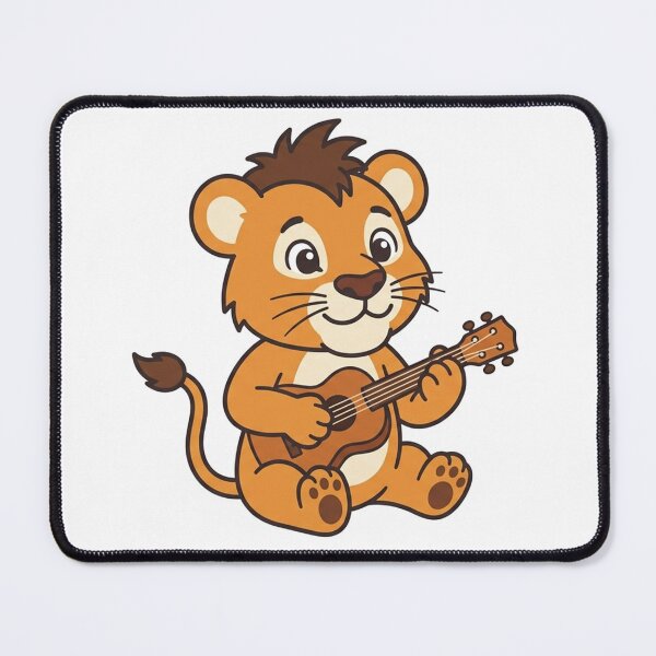 Item preview, Cute Baby Lion Playing Guitar Adorable Cartoon Music designed and sold by Owcomm.