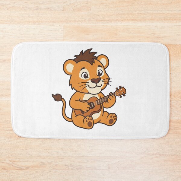 Item preview, Cute Baby Lion Playing Guitar Adorable Cartoon Music designed and sold by Owcomm.