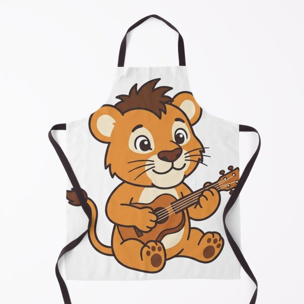 Item preview, Cute Baby Lion Playing Guitar Adorable Cartoon Music designed and sold by Owcomm.