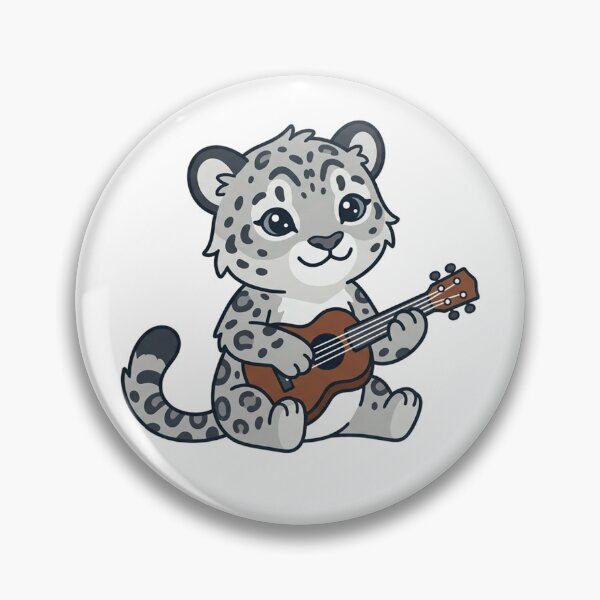 Item preview, Cute Snow Leopard Playing Guitar Kawaii Baby Big Cat designed and sold by Owcomm.