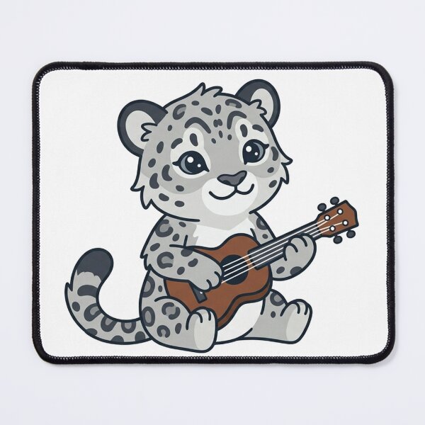 Item preview, Cute Snow Leopard Playing Guitar Kawaii Baby Big Cat designed and sold by Owcomm.