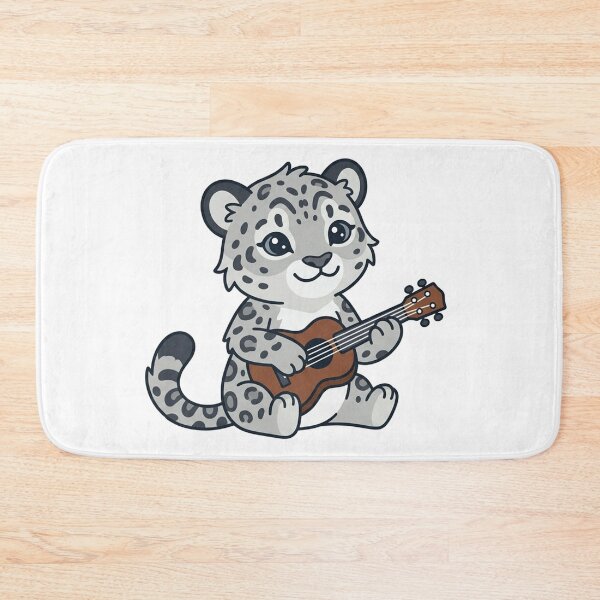 Item preview, Cute Snow Leopard Playing Guitar Kawaii Baby Big Cat designed and sold by Owcomm.