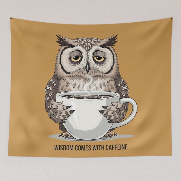 Item preview, Wise and Caffeinated Owl designed and sold by UrbanPrts.