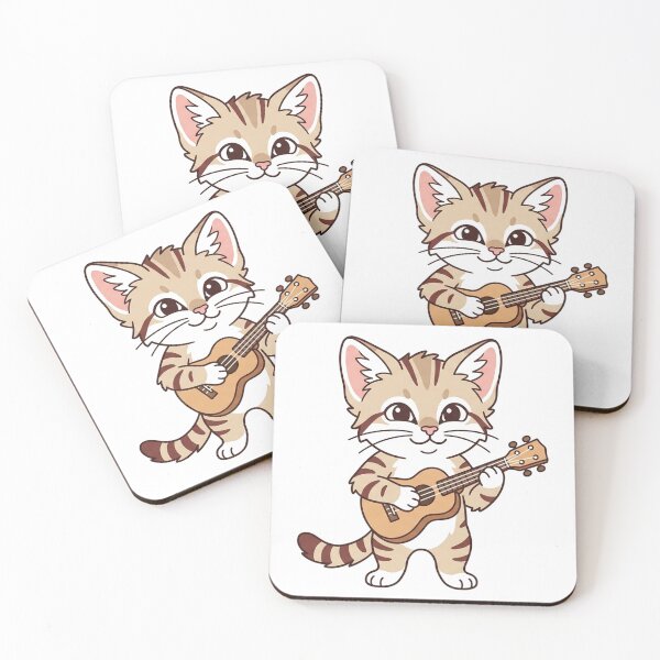 Item preview, Cute Tabby Kitten Playing Ukulele Kawaii Cat Music Lover designed and sold by Owcomm.