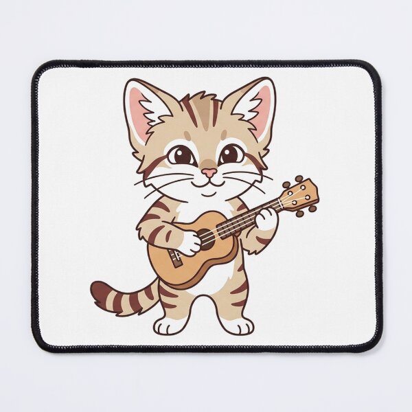 Item preview, Cute Tabby Kitten Playing Ukulele Kawaii Cat Music Lover designed and sold by Owcomm.