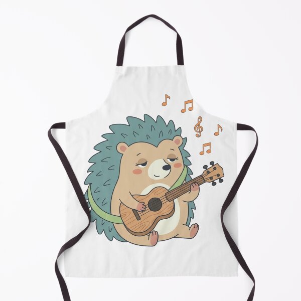 Item preview, Cute Hedgehog Playing Ukulele with Music Notes designed and sold by Owcomm.