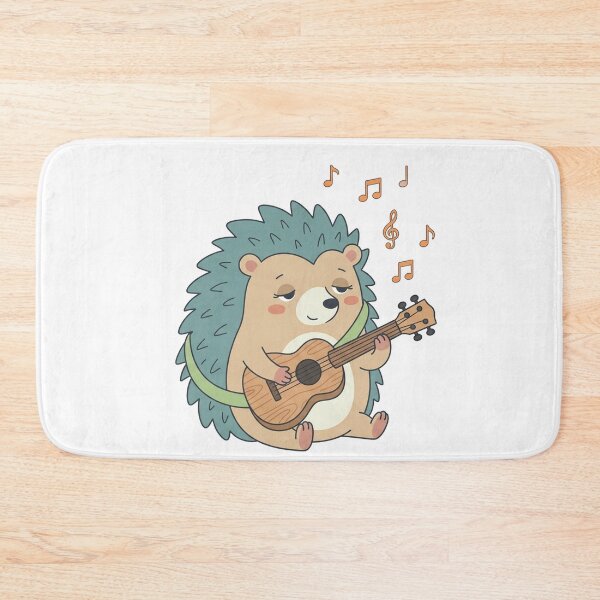 Item preview, Cute Hedgehog Playing Ukulele with Music Notes designed and sold by Owcomm.