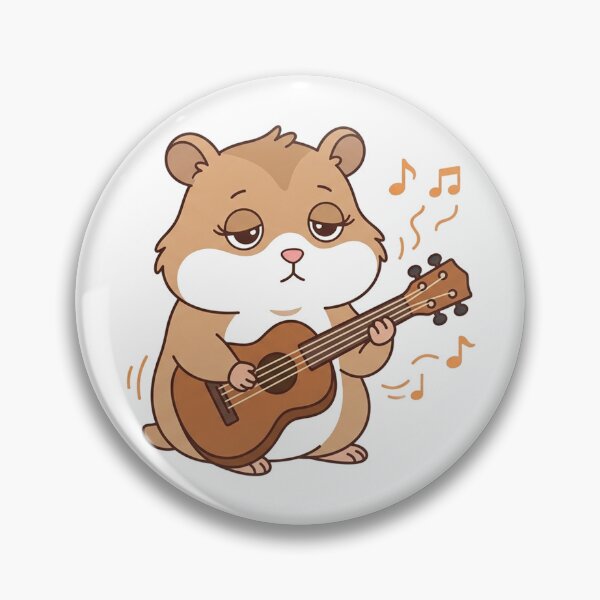 Item preview, Cute Hamster Playing Guitar with Music Notes Kawaii Animal designed and sold by Owcomm.