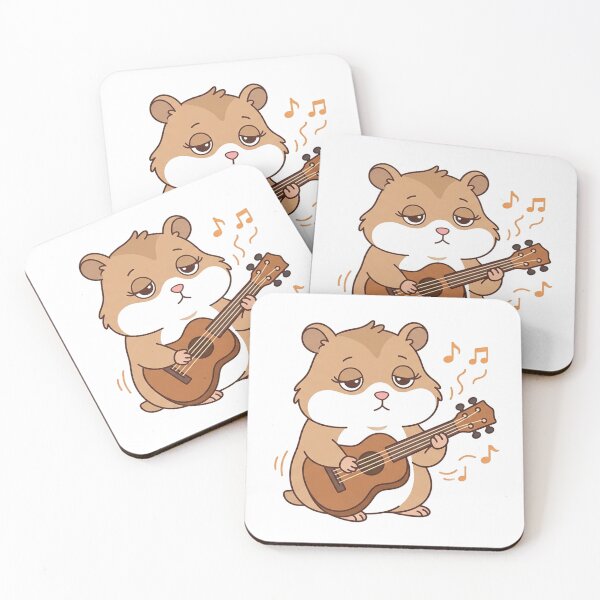 Item preview, Cute Hamster Playing Guitar with Music Notes Kawaii Animal designed and sold by Owcomm.