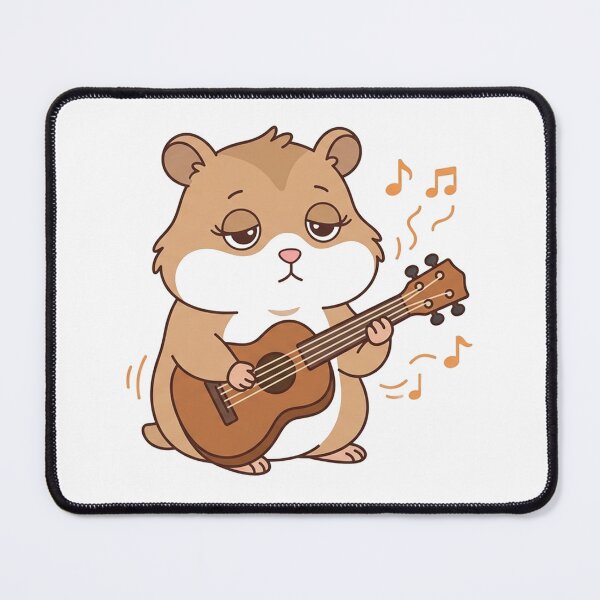 Item preview, Cute Hamster Playing Guitar with Music Notes Kawaii Animal designed and sold by Owcomm.
