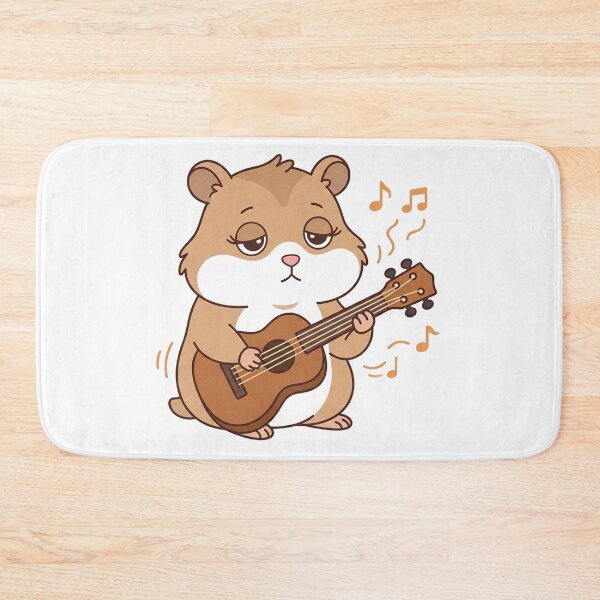 Item preview, Cute Hamster Playing Guitar with Music Notes Kawaii Animal designed and sold by Owcomm.