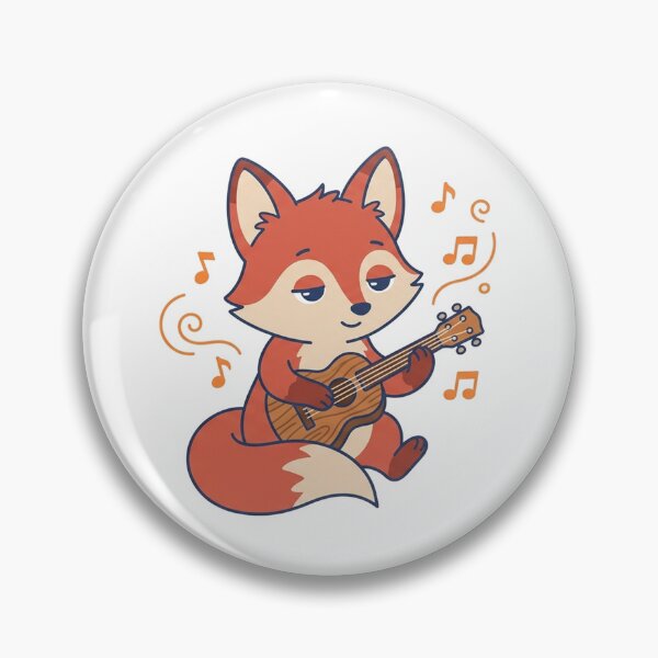 Item preview, Cute Fox Playing Ukulele with Music Notes Kawaii Animal designed and sold by Owcomm.