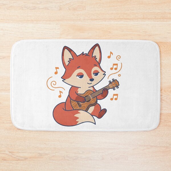 Item preview, Cute Fox Playing Ukulele with Music Notes Kawaii Animal designed and sold by Owcomm.