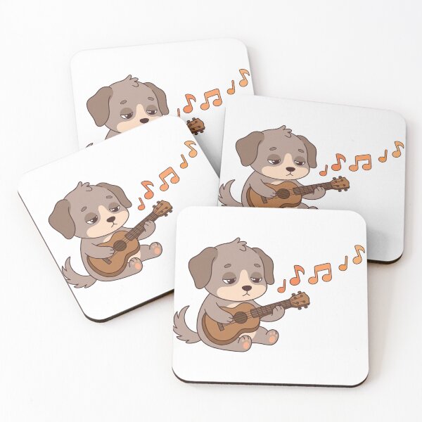 Item preview, Sad Puppy Playing Ukulele Cute Kawaii Dog Musician designed and sold by Owcomm.