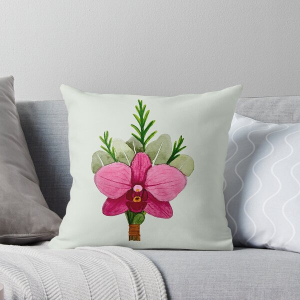 Item preview, Pink orchid with foliage – handmade in watercolor. designed and sold by Greitas.
