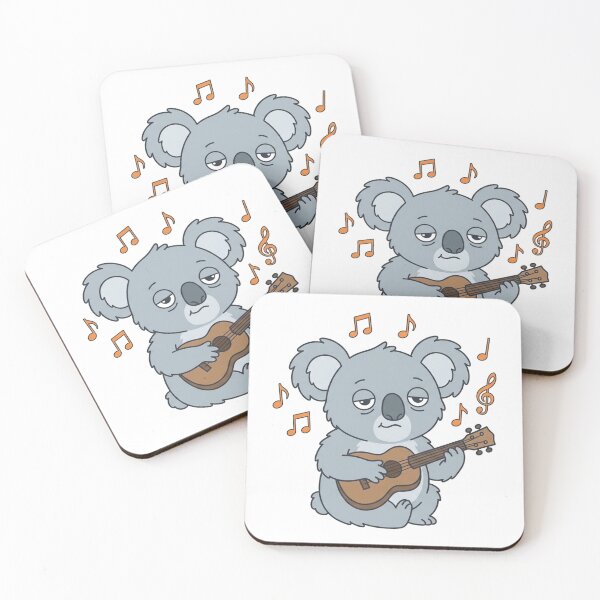 Item preview, Chill Koala Playing Ukulele with Music Notes Cute Animal designed and sold by Owcomm.