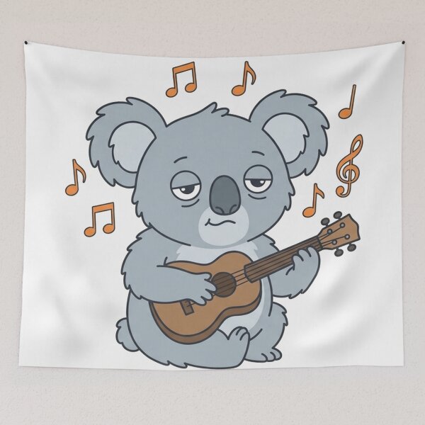 Item preview, Chill Koala Playing Ukulele with Music Notes Cute Animal designed and sold by Owcomm.